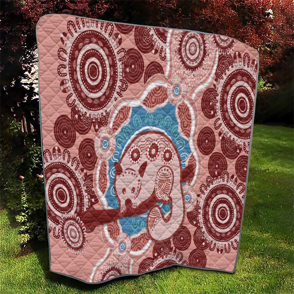 Blush Pink Australia Possum Quilt Indigenous Art