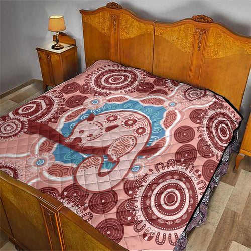 Blush Pink Australia Possum Quilt Indigenous Art