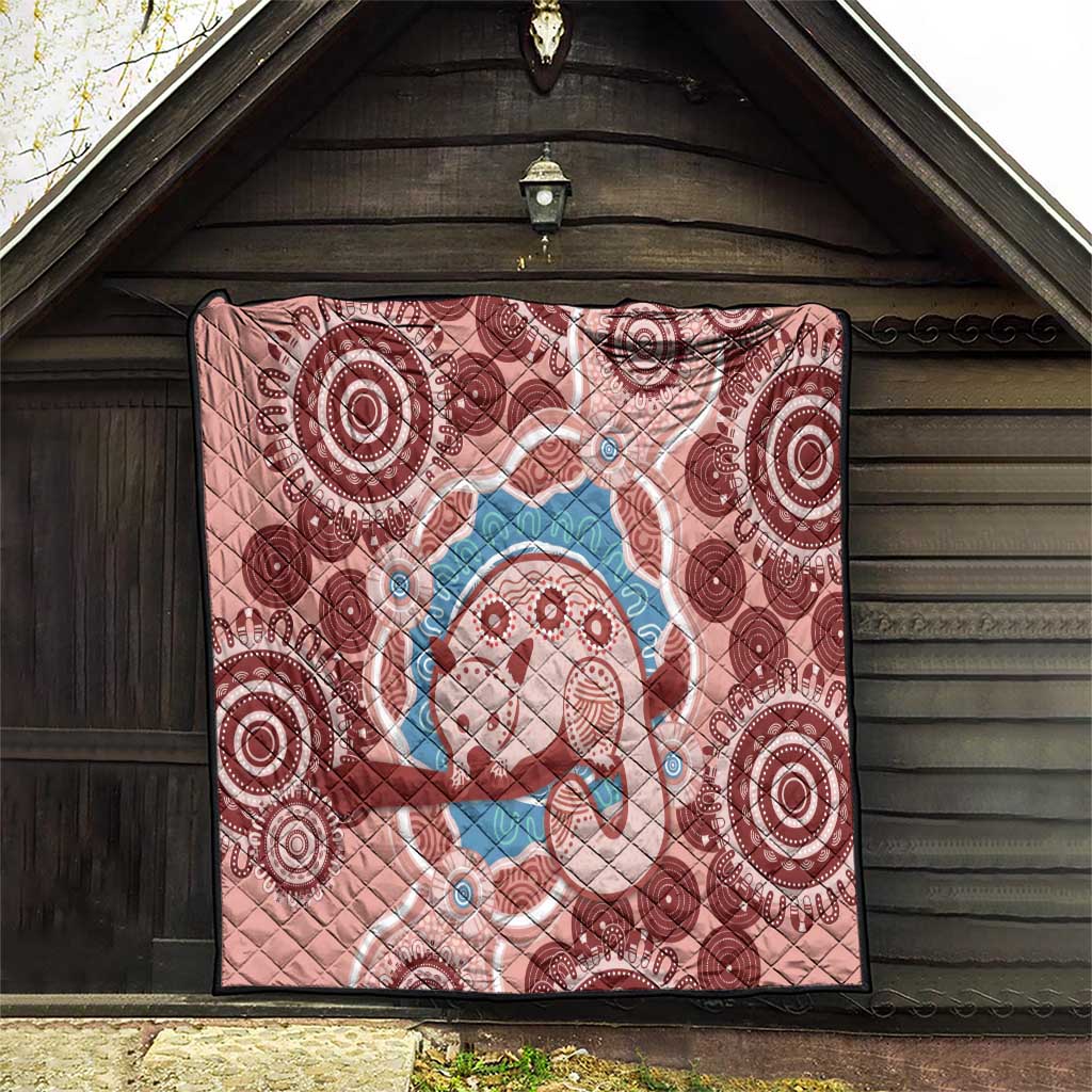 Blush Pink Australia Possum Quilt Indigenous Art