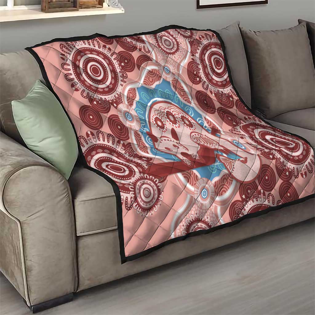 Blush Pink Australia Possum Quilt Indigenous Art