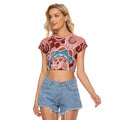 Blush Pink Australia Possum Raglan Cropped T Shirt Indigenous Art