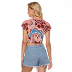 Blush Pink Australia Possum Raglan Cropped T Shirt Indigenous Art