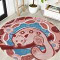 Blush Pink Australia Possum Round Carpet Indigenous Art