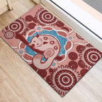 Blush Pink Australia Possum Rubber Doormat Indigenous Art
