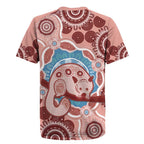 Blush Pink Australia Possum Rugby Jersey Indigenous Art