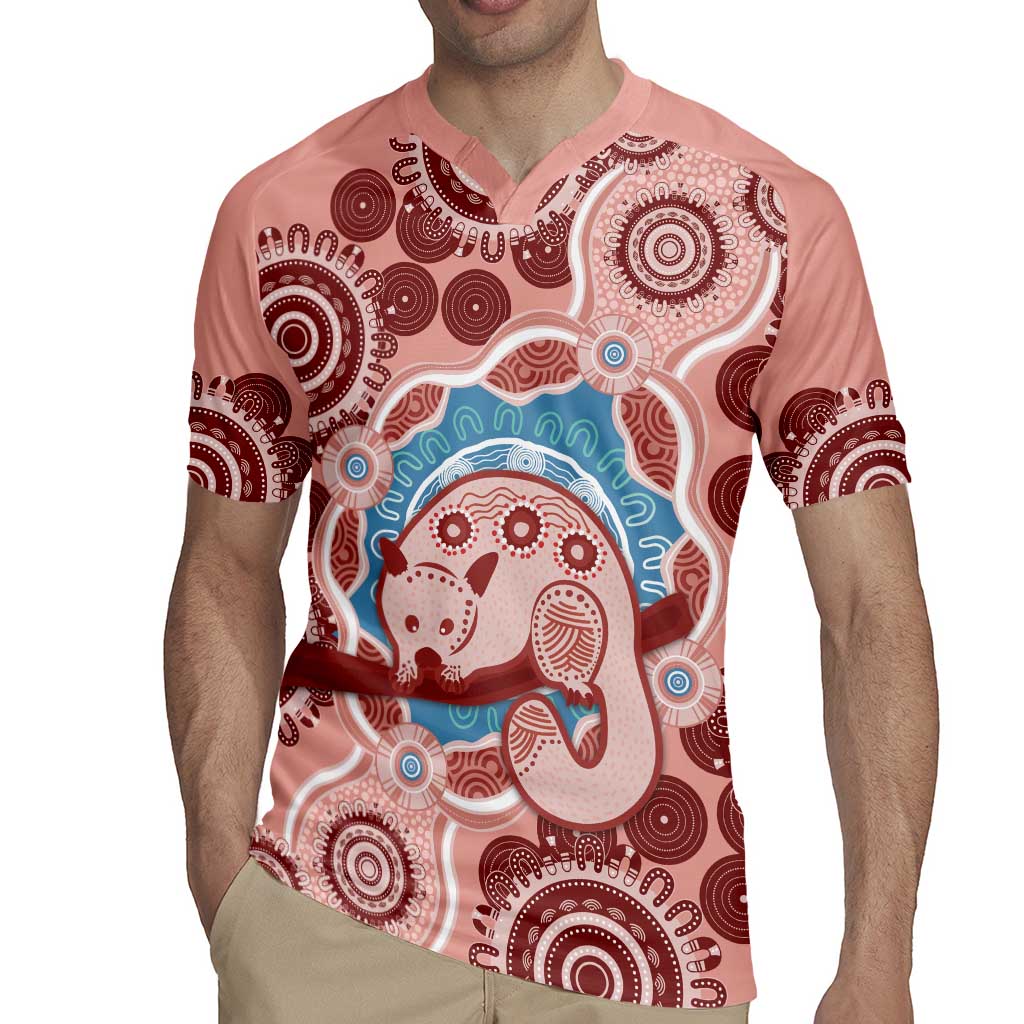 Blush Pink Australia Possum Rugby Jersey Indigenous Art