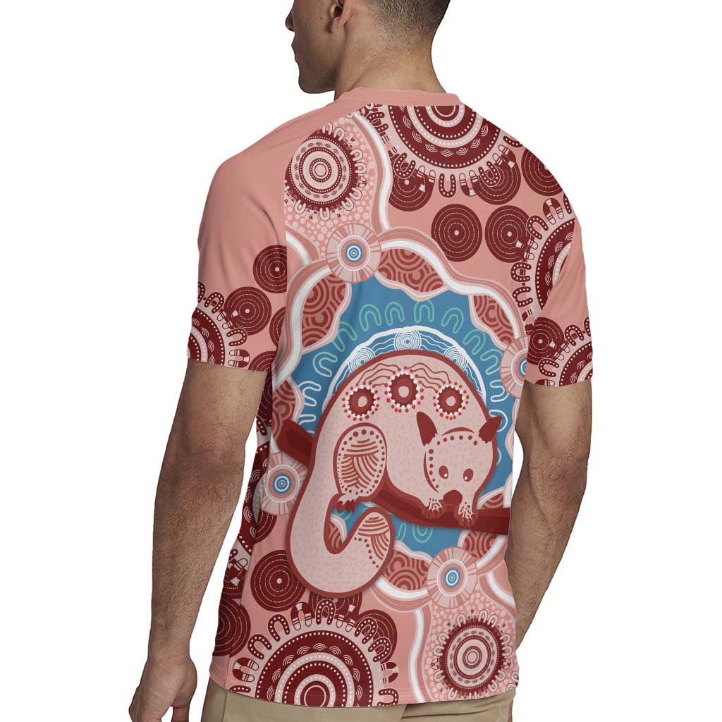 Blush Pink Australia Possum Rugby Jersey Indigenous Art