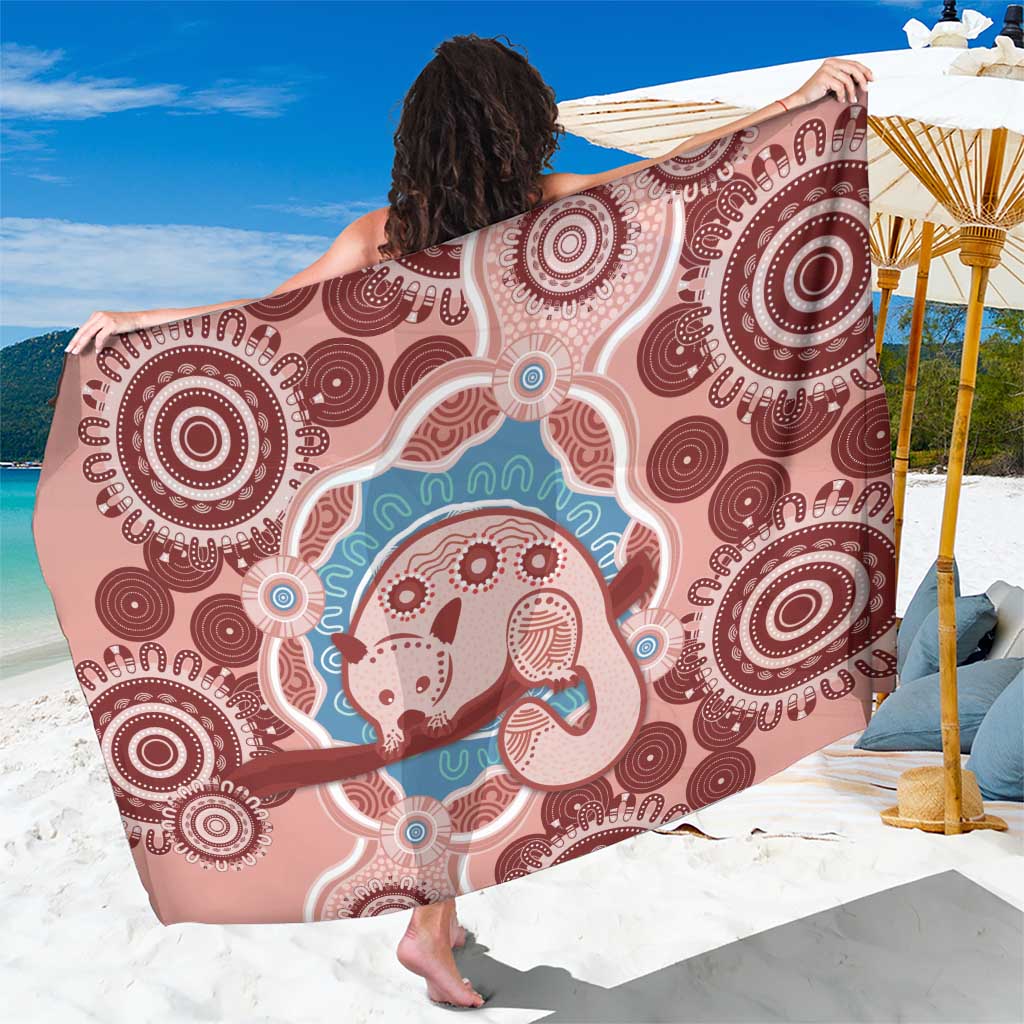Blush Pink Australia Possum Sarong Indigenous Art