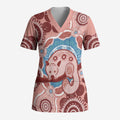 Blush Pink Australia Possum Scrub Top Indigenous Art - Aussie Hoodie