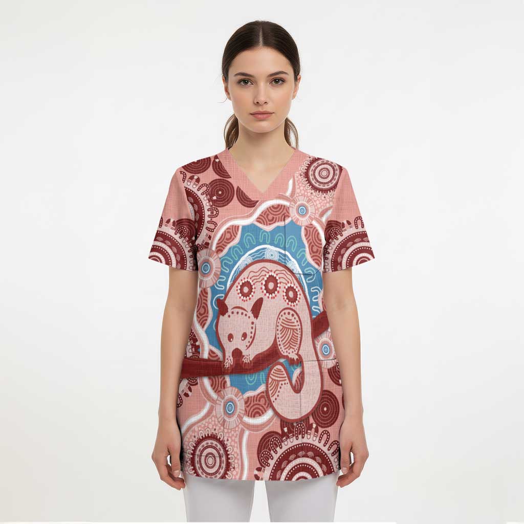 Blush Pink Australia Possum Scrub Top Indigenous Art - Aussie Hoodie