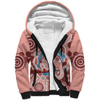 Blush Pink Australia Possum Sherpa Hoodie Indigenous Art