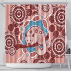 Blush Pink Australia Possum Shower Curtain Indigenous Art