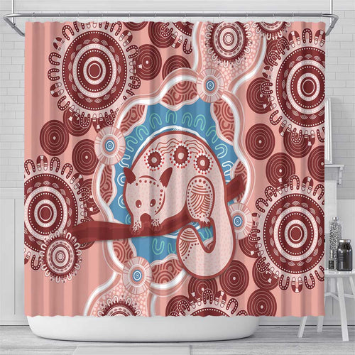 Blush Pink Australia Possum Shower Curtain Indigenous Art