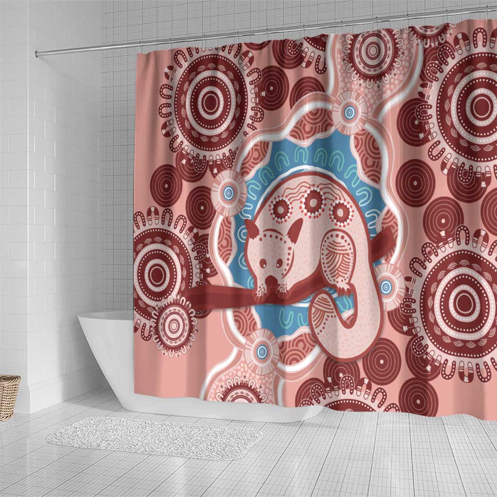 Blush Pink Australia Possum Shower Curtain Indigenous Art