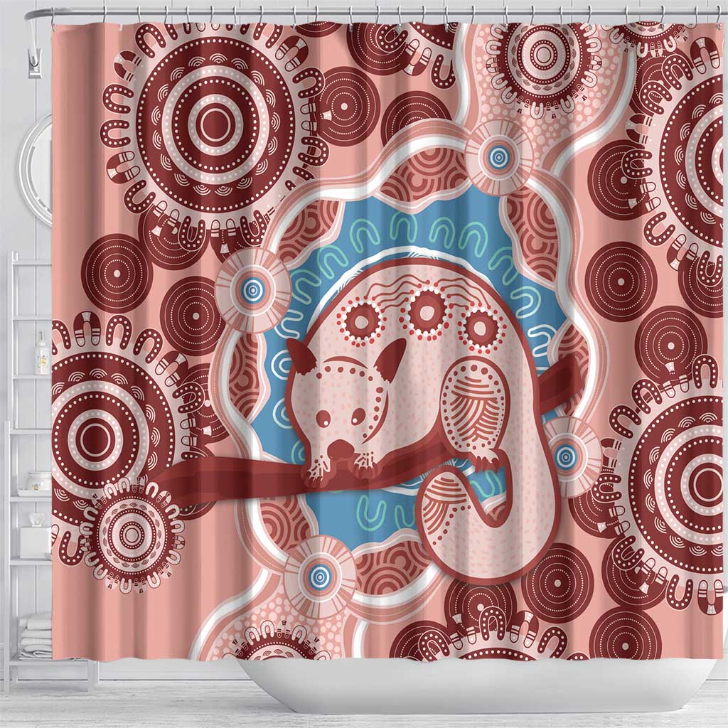 Blush Pink Australia Possum Shower Curtain Indigenous Art