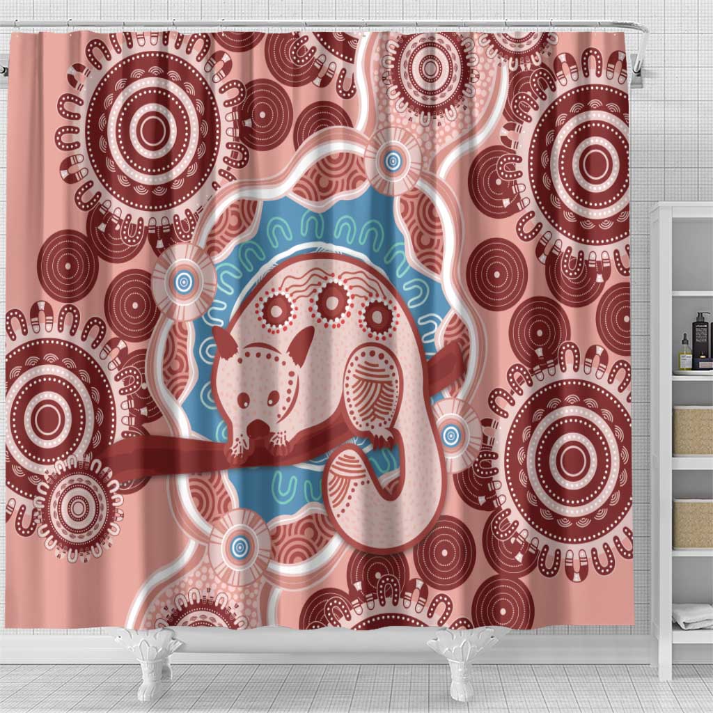 Blush Pink Australia Possum Shower Curtain Indigenous Art