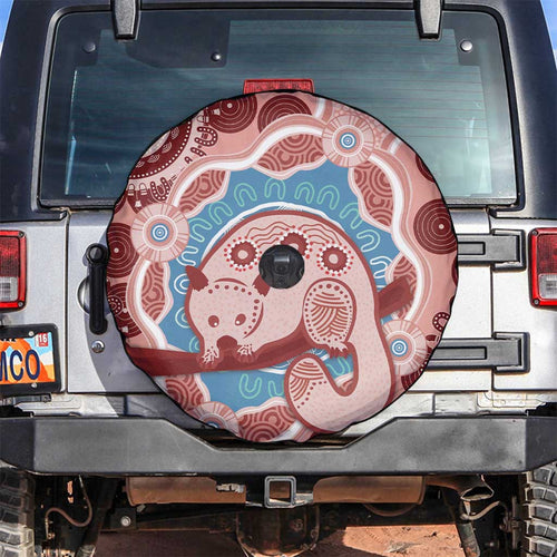 Blush Pink Australia Possum Spare Tire Cover Indigenous Art
