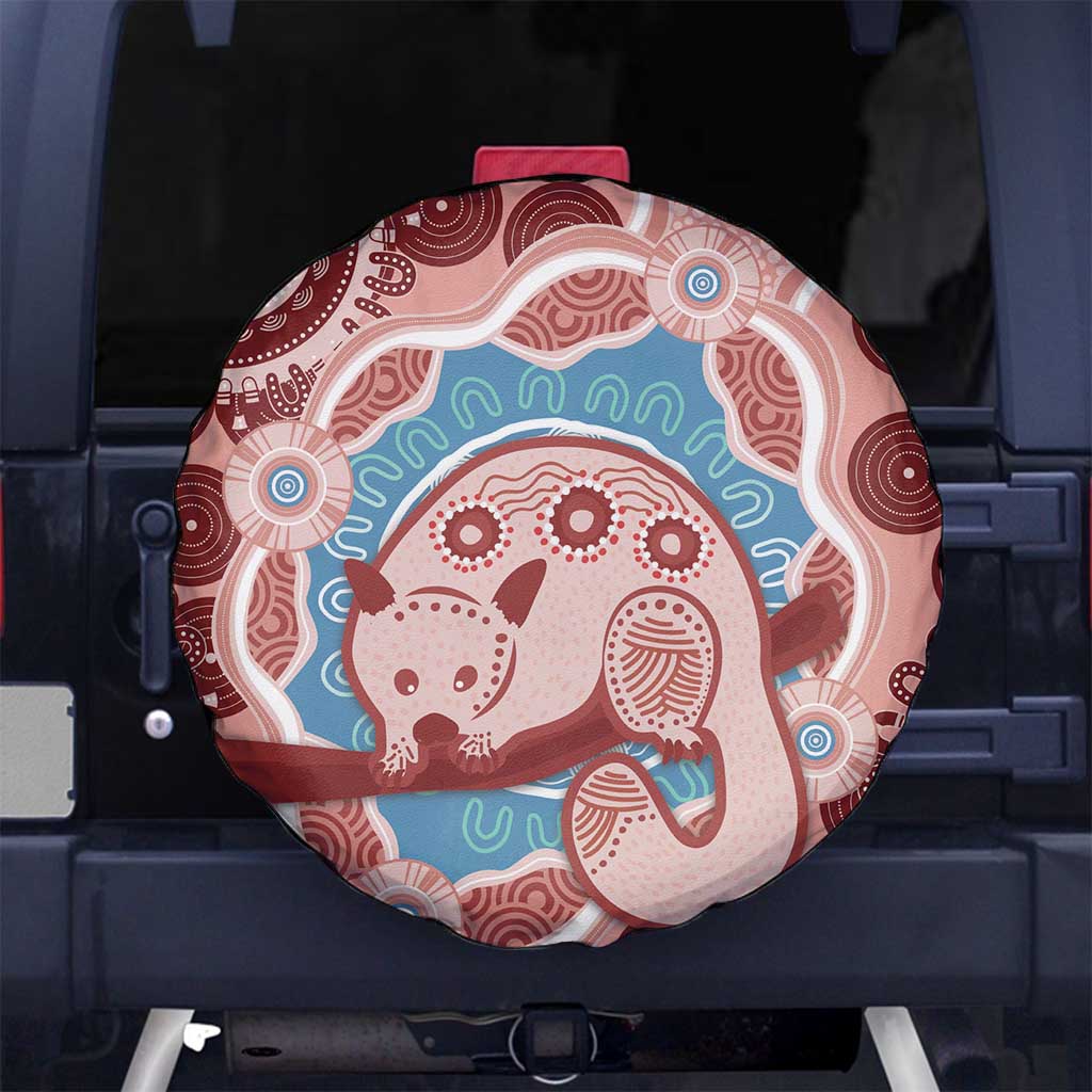 Blush Pink Australia Possum Spare Tire Cover Indigenous Art