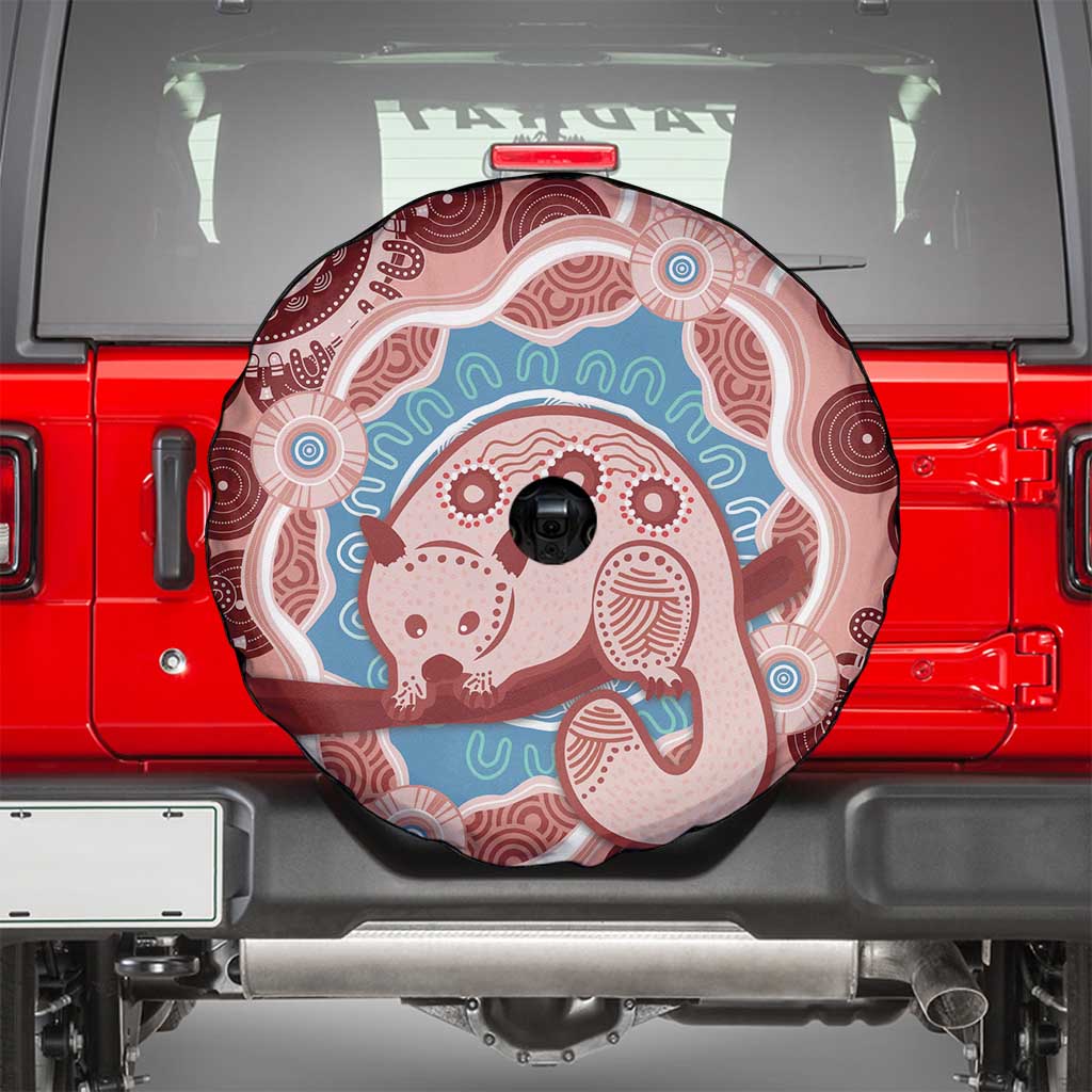 Blush Pink Australia Possum Spare Tire Cover Indigenous Art