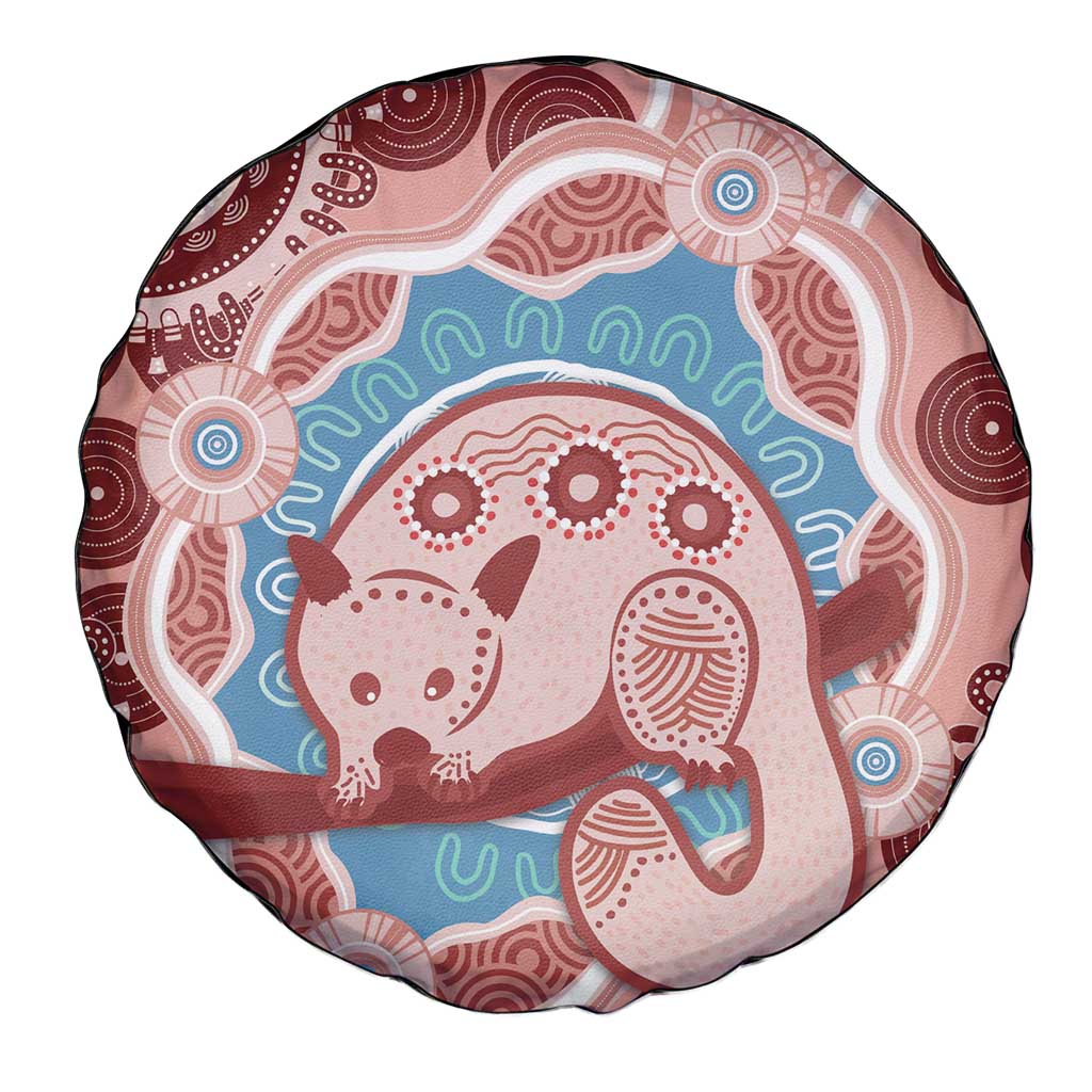Blush Pink Australia Possum Spare Tire Cover Indigenous Art
