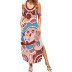 Blush Pink Australia Possum Summer Maxi Dress Indigenous Art