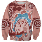 Blush Pink Australia Possum Sweatshirt Indigenous Art