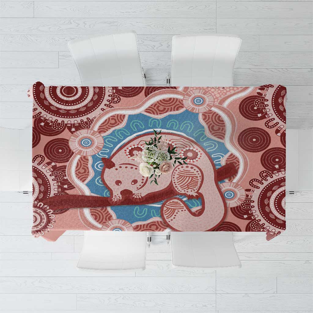 Blush Pink Australia Possum Tablecloth Indigenous Art