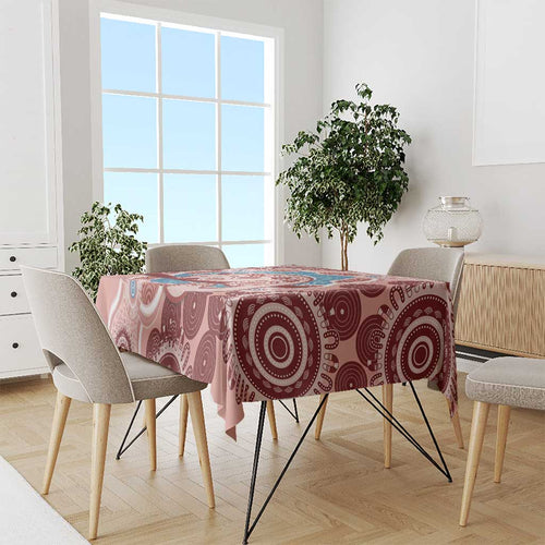 Blush Pink Australia Possum Tablecloth Indigenous Art