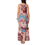 Blush Pink Australia Possum Tank Maxi Dress Indigenous Art