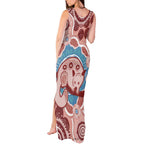 Blush Pink Australia Possum Tank Maxi Dress Indigenous Art