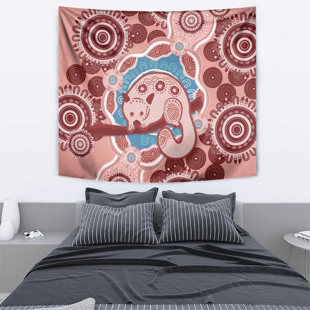 Blush Pink Australia Possum Tapestry Indigenous Art