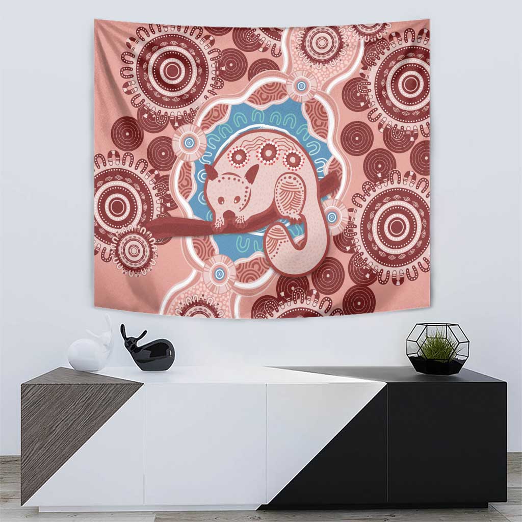 Blush Pink Australia Possum Tapestry Indigenous Art