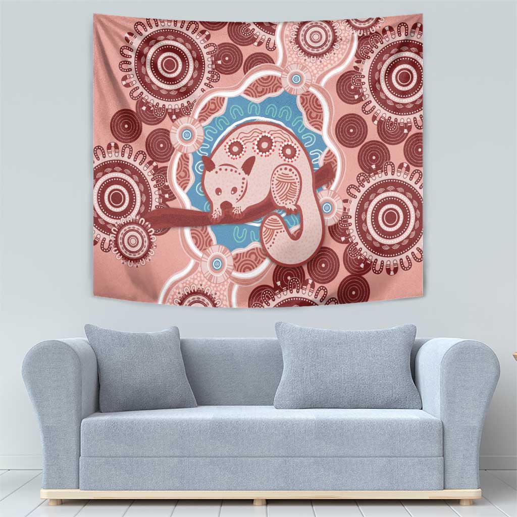 Blush Pink Australia Possum Tapestry Indigenous Art