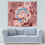 Blush Pink Australia Possum Tapestry Indigenous Art