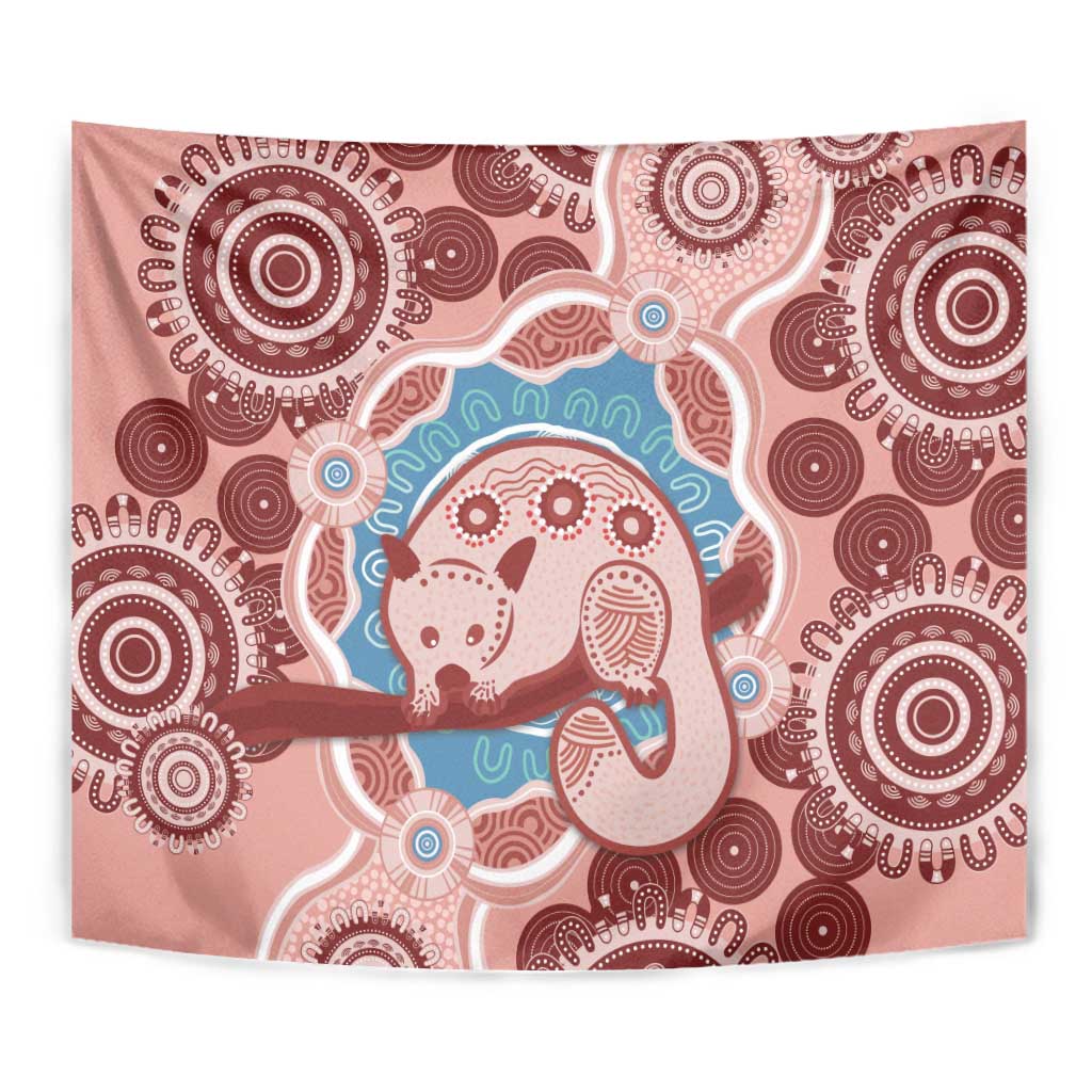 Blush Pink Australia Possum Tapestry Indigenous Art