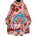 Blush Pink Australia Possum Wearable Blanket Hoodie Indigenous Art