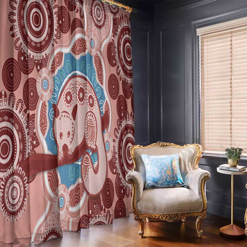 Blush Pink Australia Possum Window Curtain Indigenous Art