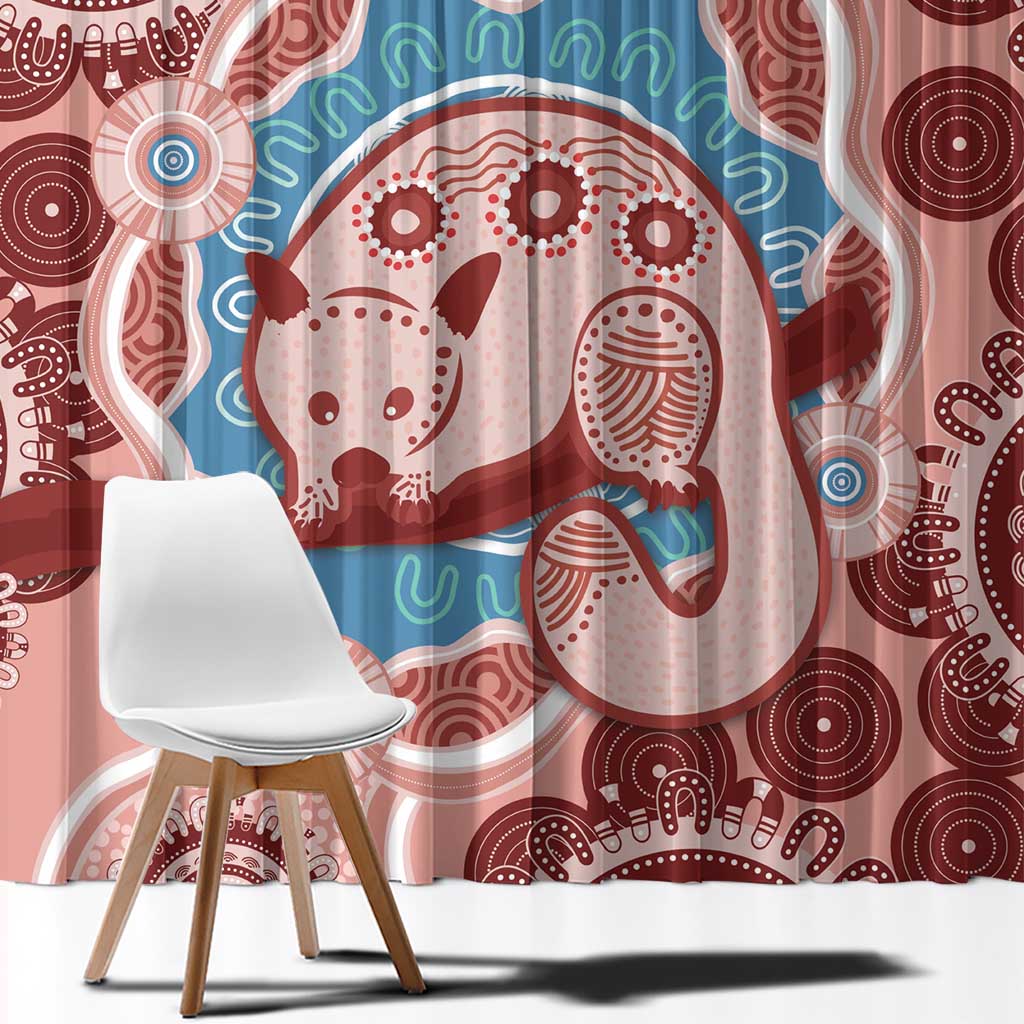 Blush Pink Australia Possum Window Curtain Indigenous Art