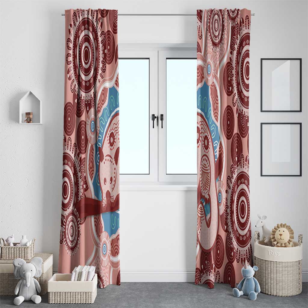 Blush Pink Australia Possum Window Curtain Indigenous Art