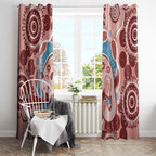 Blush Pink Australia Possum Window Curtain Indigenous Art