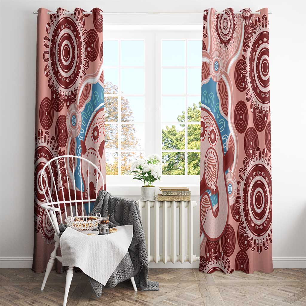 Blush Pink Australia Possum Window Curtain Indigenous Art