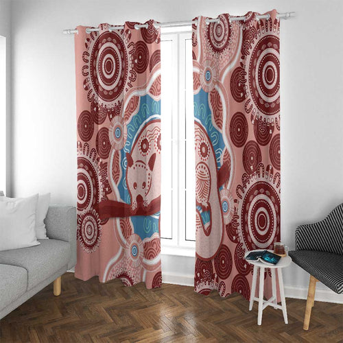 Blush Pink Australia Possum Window Curtain Indigenous Art
