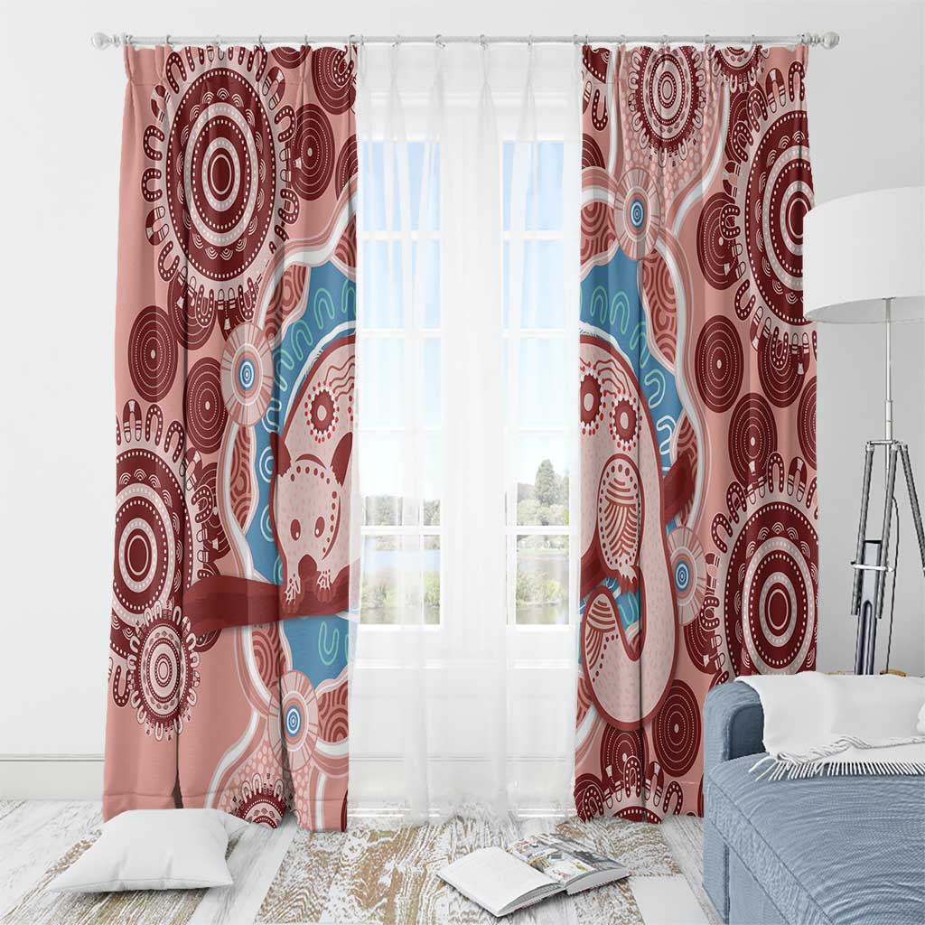 Blush Pink Australia Possum Window Curtain Indigenous Art