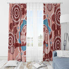 Blush Pink Australia Possum Window Curtain Indigenous Art