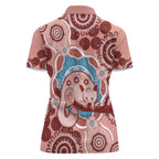 Blush Pink Australia Possum Women Polo Shirt Indigenous Art