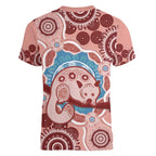 Blush Pink Australia Possum Women V-Neck T-Shirt Indigenous Art