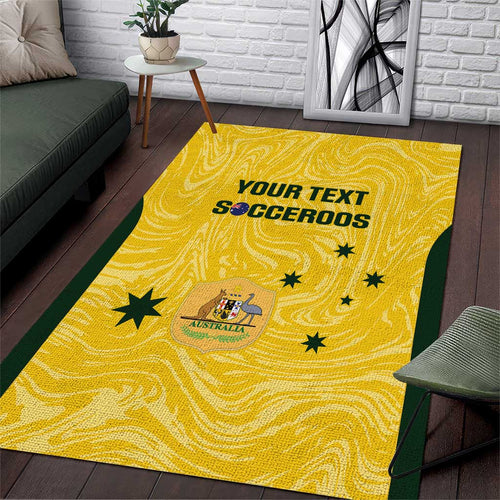 Custom Australia Socceroos Area Rug Go Aussie Marble Pattern Sporty Style