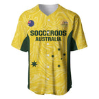 Custom Australia Socceroos Baseball Jersey Go Aussie Marble Pattern Sporty Style