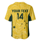 Custom Australia Socceroos Baseball Jersey Go Aussie Marble Pattern Sporty Style