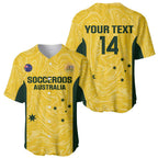 Custom Australia Socceroos Baseball Jersey Go Aussie Marble Pattern Sporty Style